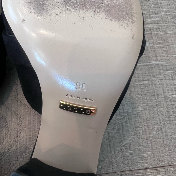 GUCCI Black Suede Fringe Mules - Picture 7 of 11